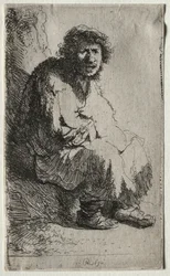 Mendiant assis sur une berge, 1630
