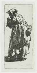 Mendiante avec une calebasse