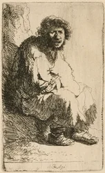 Mendiant assis sur une berge, 1630