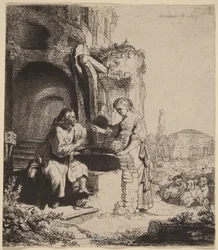 Christ et la femme de Samarie parmi les ruines
