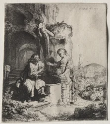 Le Christ et la femme de Samarie parmi les ruines
