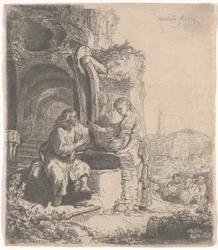 Le Christ et la femme de Samarie parmi les ruines, 1634