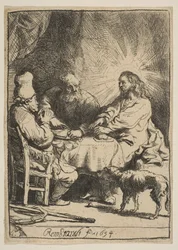 Le Christ à Emmaüs : La plus petite planche, 1634
