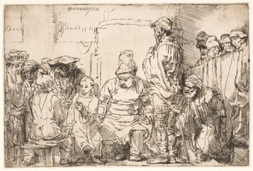 Le Christ assis, en pleine discussion avec les docteurs