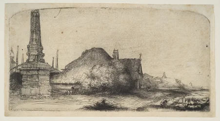 Cottage et borne sur le Spaarndammerdijk, vers 1650