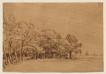 Ferme sous les arbres
