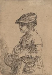 Fille avec un panier, vers 1642