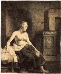 Femme à moitié nue près d