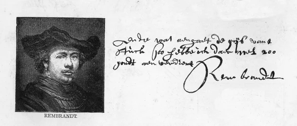 Écriture et signature de Rembrandt extraites d