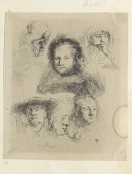 Études de têtes de Saskia et d