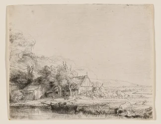 Paysage avec une vache qui s