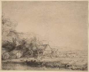 Paysage avec une vache