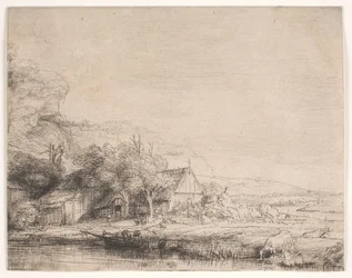 Paysage avec une vache qui s