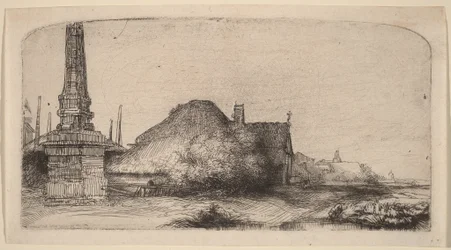Paysage avec un obélisque