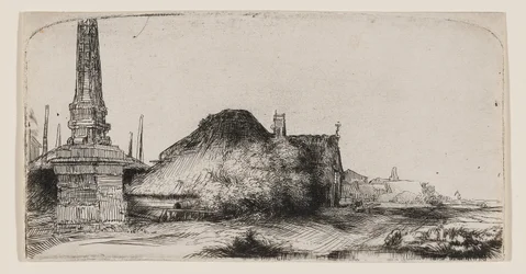 Paysage avec un obélisque