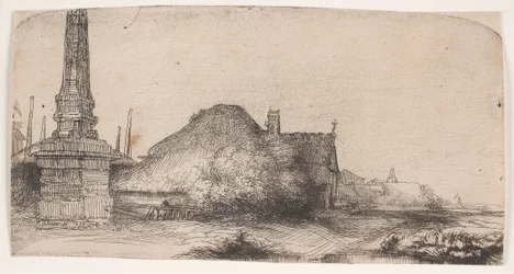Paysage avec un obélisque