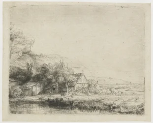 Paysage avec une vache qui s