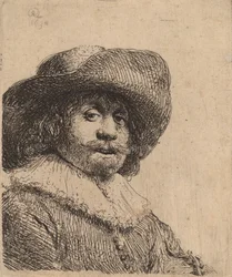 Homme avec un chapeau à large bord