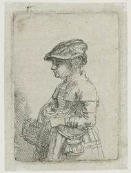 Fille avec un panier