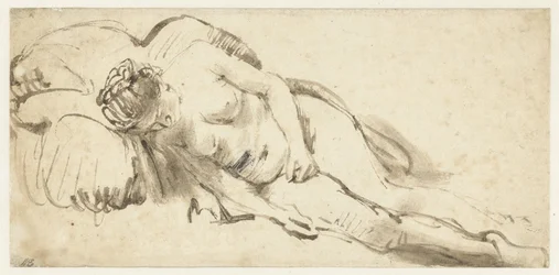 Femme nue allongée sur un oreiller