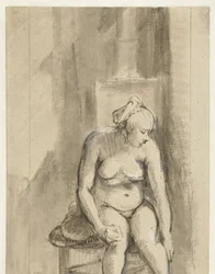 Femme nue assise près d
