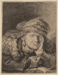 Vieille femme dormant