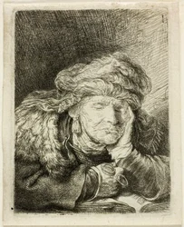 Vieille femme dormant