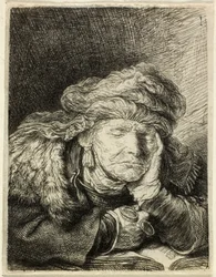 Vieille femme dormant