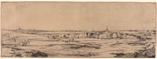 Panorama près de Bloemendaal montrant le domaine de Saxenburg (le champ des orpailleurs)