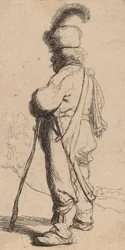 Polonais appuyé sur un bâton, vers 1632