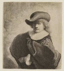 Rembrandt portant un chapeau souple incliné