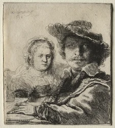 Rembrandt et sa femme Saskia, 1636