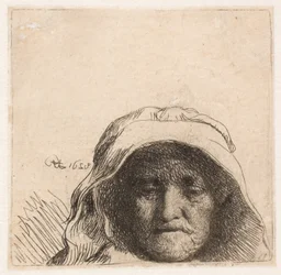 La mère de Rembrandt : tête seule, de face