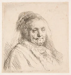 La mère de Rembrandt : tête et buste, de trois quarts