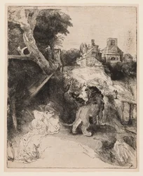 Saint Jérôme Lisant dans un Paysage Italien