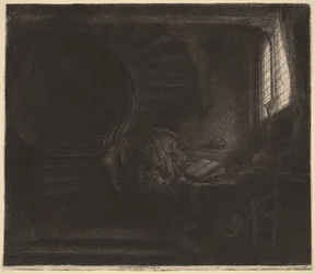 Saint Jérôme dans une chambre sombre