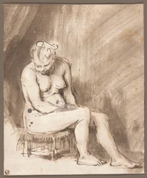 Femme nue assise