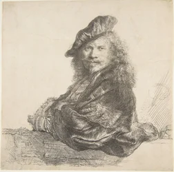 Autoportrait, appuyé sur un mur de pierre, 1639