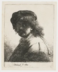 Autoportrait avec un bonnet et une écharpe