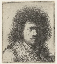 Autoportrait aux cheveux ébouriffés : buste