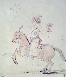 Shah Jehan avec un faucon à cheval