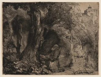 Saint François priant sous un arbre