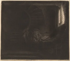 Saint Jérôme dans une chambre sombre