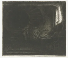 Saint Jérôme dans une chambre sombre