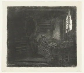 Saint Jérôme dans une chambre sombre