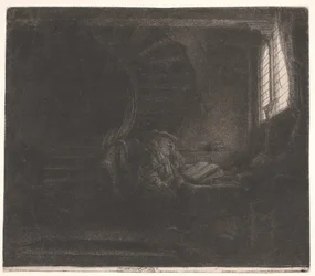 Saint Jérôme dans une pièce sombre