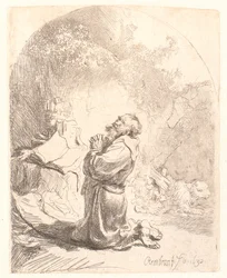 Saint Jérôme priant (impression en arc)