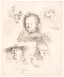 Études de la tête de Saskia et d