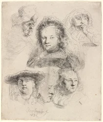 Études de la tête de Saskia et d