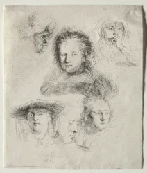 Études de la tête de Saskia et d